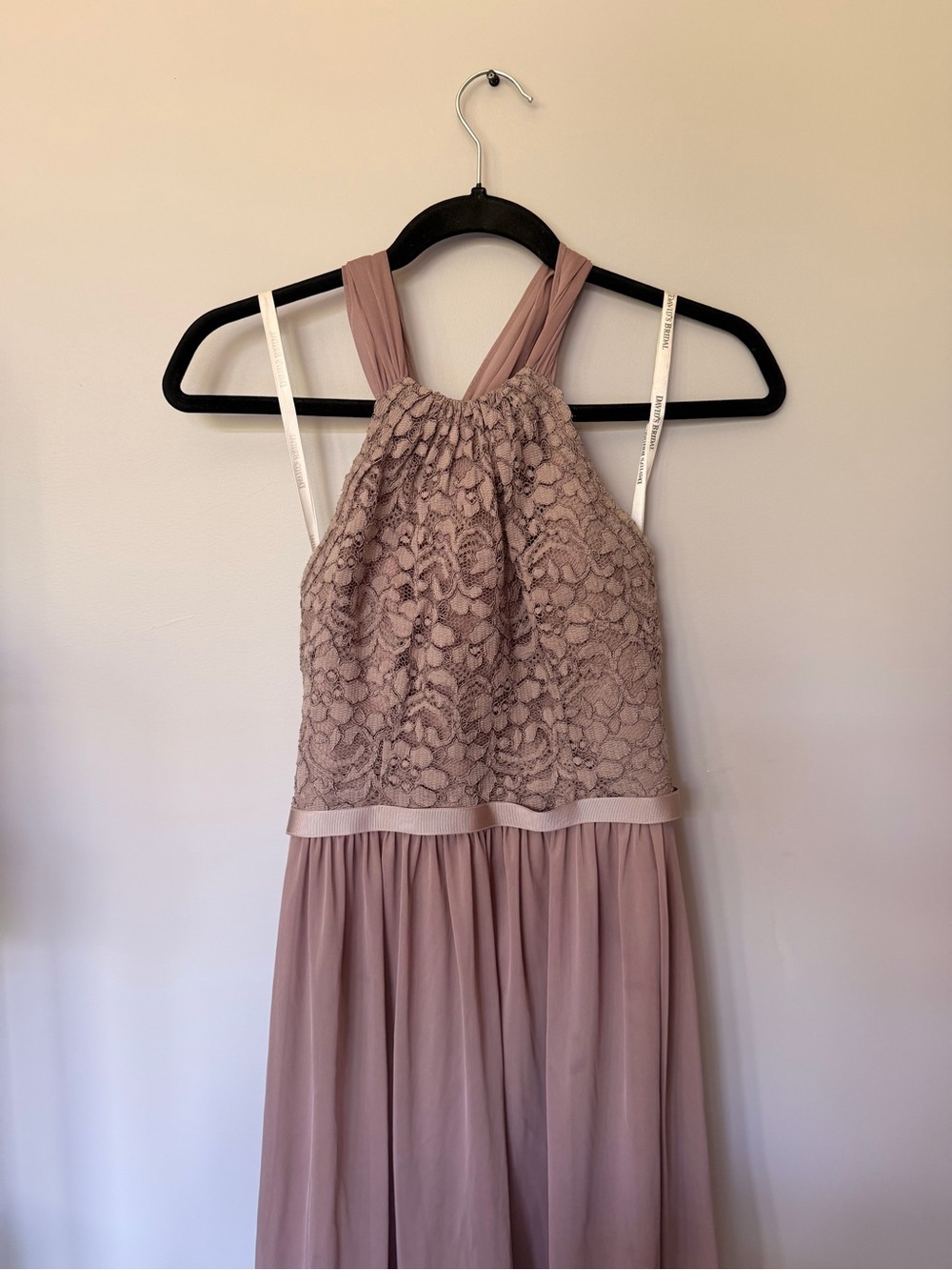Mauve Lace Halter bridesmaid/prom dress